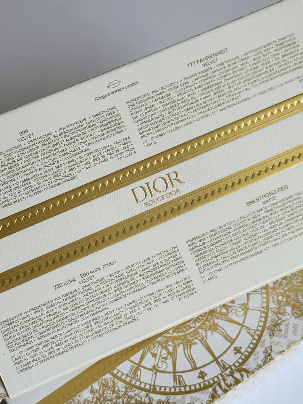 Pack 5 Rouges a lèvres GOLD Dior (Nude)